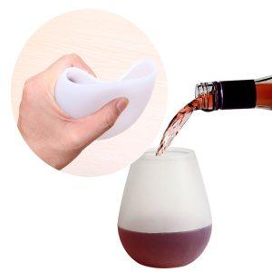 Portable Silicone Wine Cup Unbreakable Foldable Shatterproof Party Cups for Travel Picnic Camping Water Beer Tee Drinkware